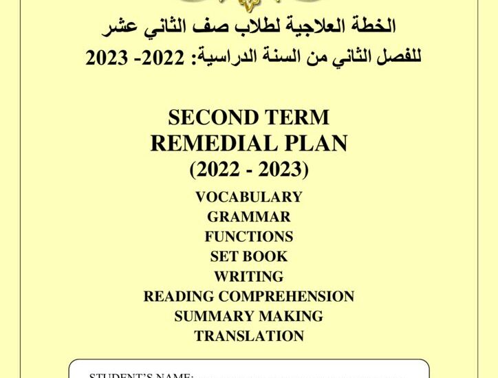 thumbnail of انجليزي اوراق عمل شاملة للصف الثاني عشر الفصل الثاني