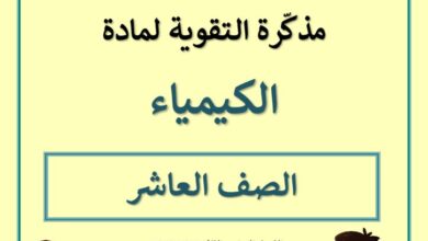 thumbnail of كيمياء مذكرة التقوي للصف العاشر الفصل الثاني