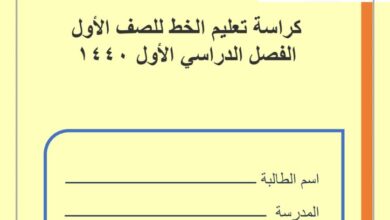 thumbnail of لغة عربية كراسة الخط وتعلم كتابة الحروف للصف الاول الكورس الثاني