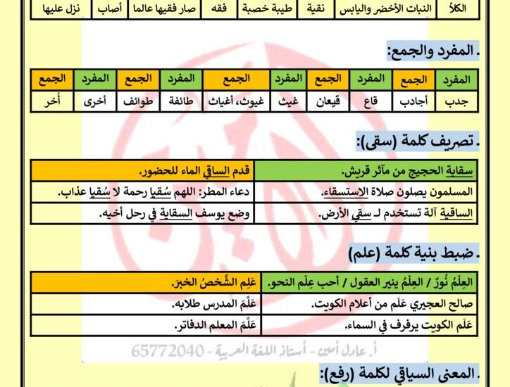 thumbnail of لغة عربية مذكرة الأمين الثروة اللغوية درس الهدى والعلم ثاني عشر فصل ثاني