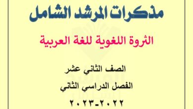 thumbnail of لغة عربية مذكرة المرشد الثروة اللغوية كاملة للصف الثاني عشر الفصل الثاني