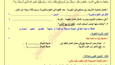 thumbnail of لغة عربية اختبارات متنوعة مذكرة العشماوي للصف الثاني عشر الفصل الثاني