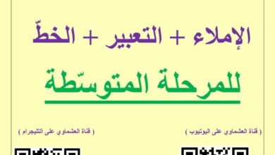 thumbnail of لغة عربية املاء+ تعبير مذكرة العشماوي للمرحلة المتوسطة