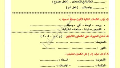 thumbnail of لغة عربية تدريبات و اوراق عمل نحو للصف الرابع الفصل الثاني