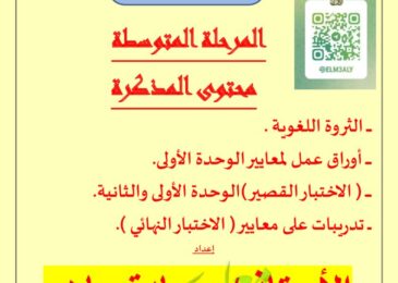 thumbnail of لغة عربية مذكرة المعالي تدريبات و اوراق عمل للصف التاسع الفصل الثاني