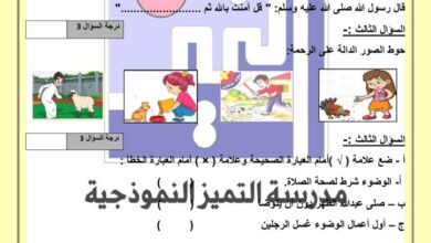 thumbnail of اسلامية اختبار تجريبي للصف الاول الفصل الدراسي الثاني