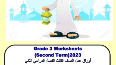thumbnail of انجليزي اوراق عمل شاملة للصف الثالث الفصل الثاني [غير محلولة]