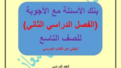 thumbnail of بنك اسئلة اسلامية محلولة للصف التاسع الفصل الثاني