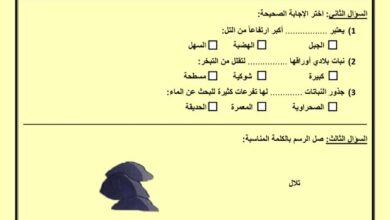 thumbnail of علوم اختبار تجريبي مدرسة التميز للصف الثالث الفصل الثاني