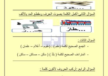 thumbnail of لغة عربية اختبار تجريبي مدرسة التميز للصف الاول الفصل الثاني