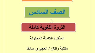 thumbnail of لغة عربية مذكرة العشماوي الثروة اللغوية كاملة للصف السادس الفصل الثاني
