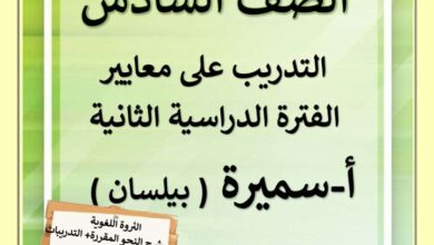 thumbnail of لغة عربية مذكرة تدريبات على الاختبار القصير للصف السادس الفصل الثاني