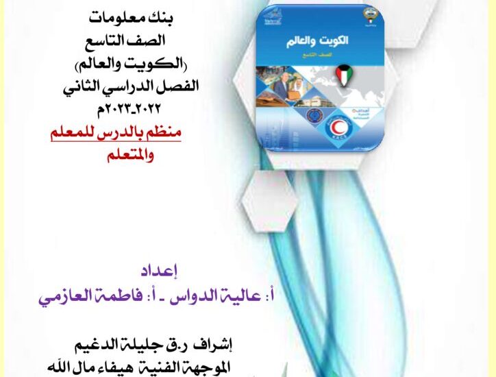 thumbnail of اجتماعيات بنك اسئلة 2023 محلول للصف التاسع الفصل الثاني