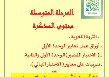 thumbnail of لغة عربية مذكرة المعالي المراجعة النهائية للصف الثامن الفصل الثاني