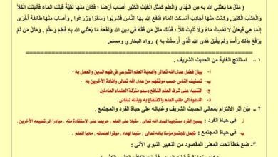 thumbnail of لغة عربية اجابة اختبار التوجية الفني للصف الثاني عشر الفصل الثاني