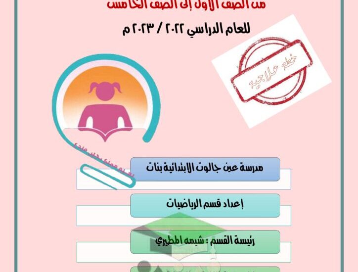 thumbnail of رياضيات تدريبات واوراق عمل على الاعداد ( خطة علاجية) للمرحلة الابتدائية الفصل الاول