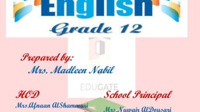 thumbnail of لغة انجليزية مذكرة ا. مادلين للصف الثاني عشر الفصل الدراسي الاول