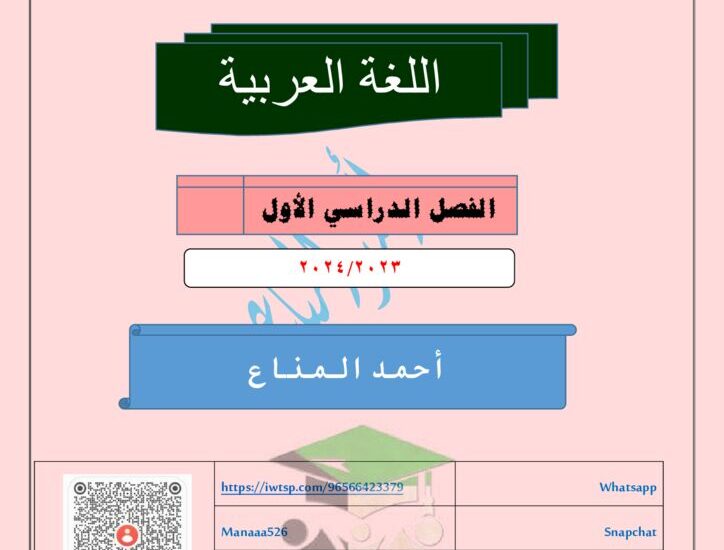thumbnail of لغة عربية مذكرة ا. احمد المناع كاملة للصف الثاني عشر الفصل الدراسي الاول