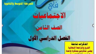 thumbnail of اجتماعيات مذكرة أقرأ كامل للصف الثامن الفصل الاول