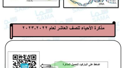 thumbnail of احياء مذكرة سما كاملة روعة للصف العاشر الفصل الدراسي الاول