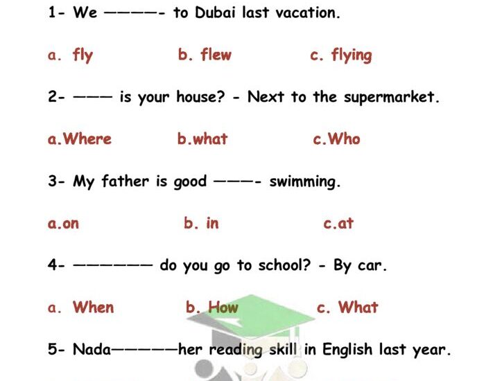 thumbnail of انجليزي اوراق عمل على الجرامر للصف الخامس الفصل الدراسي الاول