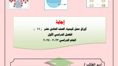 thumbnail of كيمياء  اوراق عمل ا. هاني نوح [محلولة] للصف الحادي عشر الفصل الاول