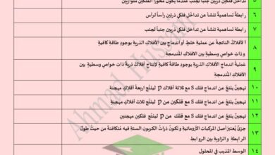 thumbnail of كيمياء اوراق عمل على الاختبار القصير (1) للصف الحادي عشر الفصل الاول [غير محلولة]