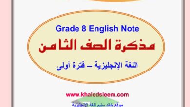 thumbnail of لغة انجليزية مذكرة ا. خالد سليم كاملة للصف الثامن الفصل الاول