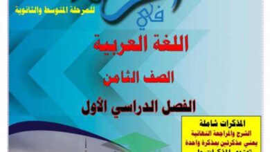 thumbnail of لغة عربية مذكرة أقرأ كامل للصف الثامن الفصل الاول