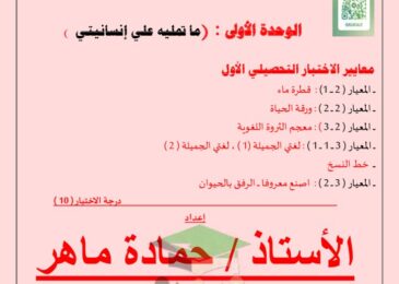 thumbnail of لغة عربية مذكرة المعالي شرح الوحدة الاولى للصف الرابع الفصل الاول