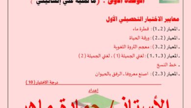 thumbnail of لغة عربية مذكرة المعالي شرح الوحدة الاولى للصف الرابع الفصل الاول