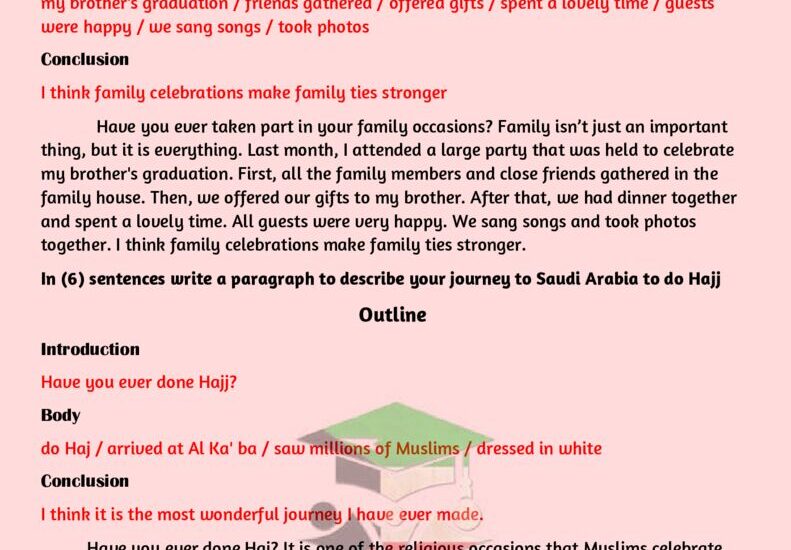 thumbnail of انجليزي شرح كتابة التعبير في الامتحان (Paragraph) للصف الحادي عشر الفصل الاول