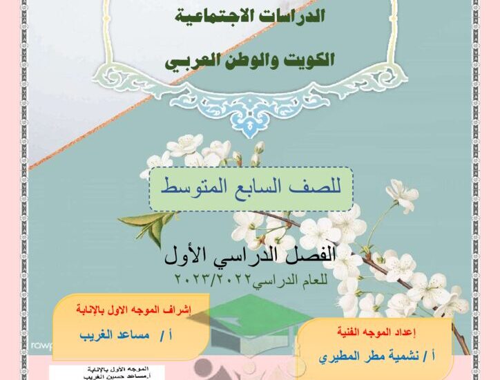 thumbnail of بنك اسئلة اجتماعيات محلولة للصف السابع الفصل الدراسي الاول