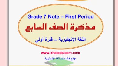 thumbnail of لغة انجليزية مذكرة ا. خالد سليم كاملة للصف السابع الفصل الاول