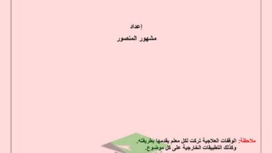 thumbnail of لغة عربية اوراق عمل كاملة ا. مشهور المنصور للصف الحادي عشر الفصل الاول