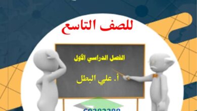 thumbnail of لغة عربية مذكرة العلا نحو للصف التاسع الفصل الاول [محلولة]