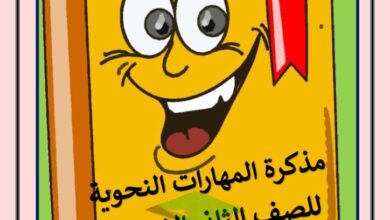 thumbnail of لغة عربية مذكرة المهارات النحوية للصف الثاني الفصل الدراسي الاول