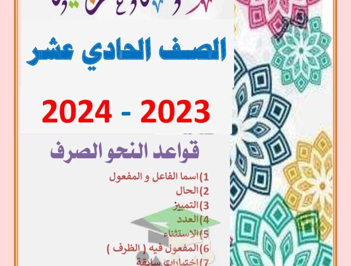 thumbnail of لغة عربية مذكرة قواعد النحو ا. عاطف جودة للصف الحادي عشر الفصل الاول