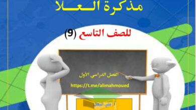 thumbnail of لغة عربية مذكلرة العلا تدريبات و اوراق عمل محلولة للصف التاسع الفصل الاول