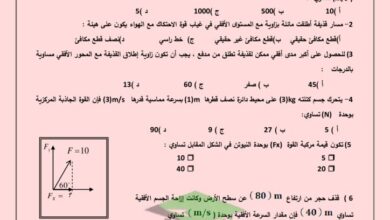thumbnail of اختبار تجريبي فيزياء مدرسة عروة بن الزبير للصف الحادي عشر الفصل الاول