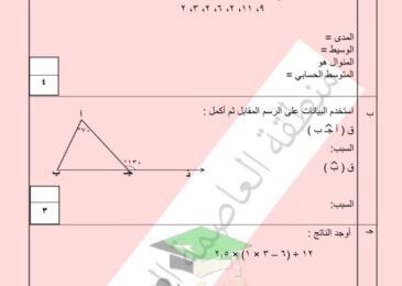 thumbnail of رياضيات امتحان نهاية الفصل الاول مدرسة السرة للصف السادس