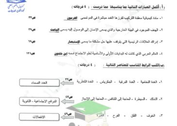 thumbnail of علم نفس و اجتماع اختبار نهاية الترم الاول للصف الحادي عشر [محلول]