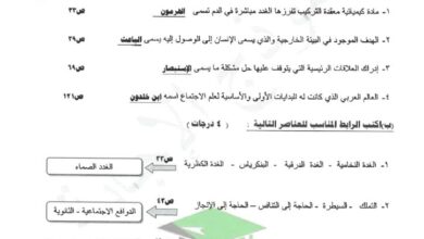 thumbnail of علم نفس و اجتماع اختبار نهاية الترم الاول للصف الحادي عشر [محلول]