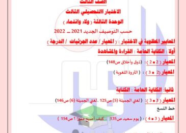 thumbnail of لغة عربية الاختبار التحصيلي (3) مدرسة التميز للصف الثالث الفصل الاول [محلول]