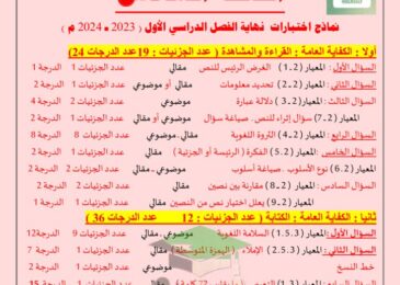 thumbnail of لغة عربية مذكرة المعالي نماذج اختبارات نهاية الفصل الاول للصف السادس
