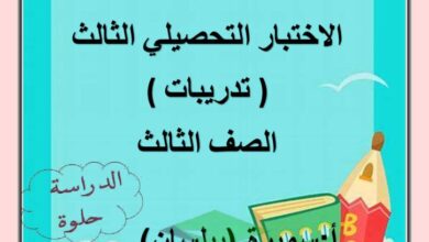 thumbnail of لغة عربية نماذج الاختبار التحصيلي الثالث للصف الثالث الفصل الاول