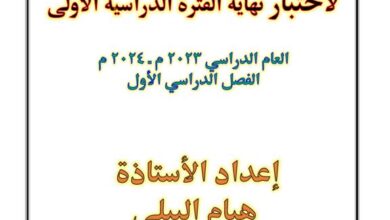 thumbnail of لغة عربية نموذج اختبار تجريبي للصف السادس الفصل الاول