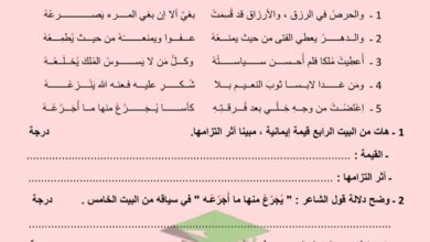thumbnail of اختبار تجريبي لغة عربية للصف الثاني عشر الفصل الدراسي الاول