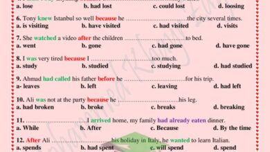 thumbnail of انجليزي تدريبات واوراق عمل جرامر grammar للصف التاسع الفصل الثاني