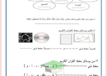 thumbnail of تربية اسلامية اوراق عمل مدرسة التميز النموذجية للصف الرابع الفصل الثاني